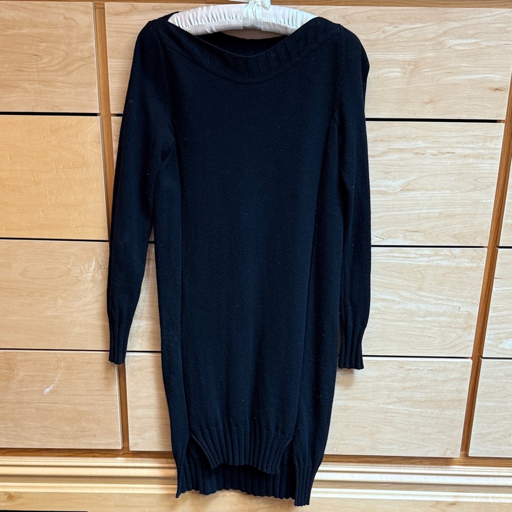 Liviana Conti Black Long Sleeve Sweater Dress